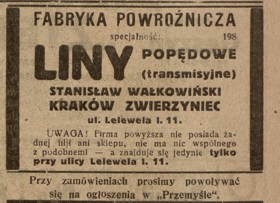 Ogłoszenie w dawnej prasie