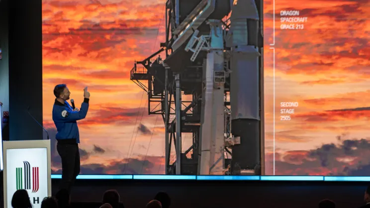 Spotkanie na AGH z polskim astronautom Sławoszem Uznańskim-Wiśniewskim