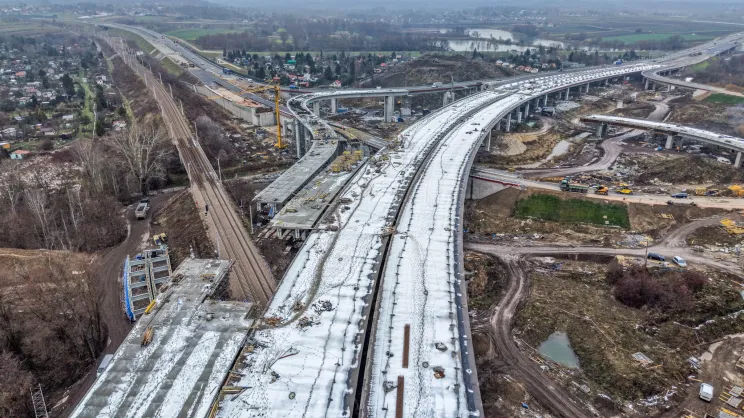Budowa węzła Mistrzejowice, stan z grudnia 2025