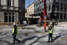 Montaż płyt tramwajowych przy ul. Straszewskiego