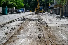 Remont torowiska i rozjazdów przy Teatrze Bagatela