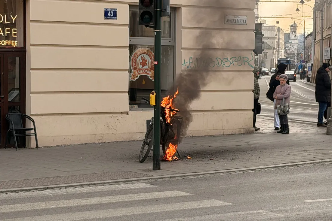 Pożar roweru elektrycznego 