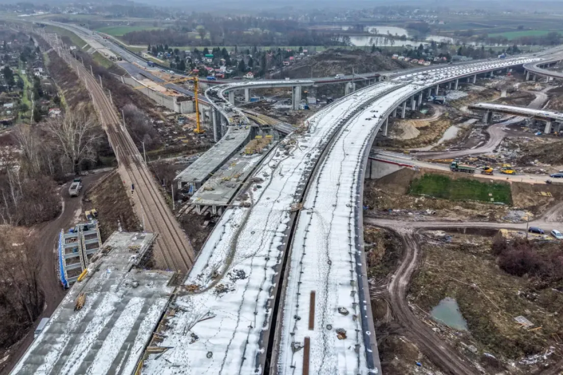 Budowa węzła Mistrzejowice, stan z grudnia 2025